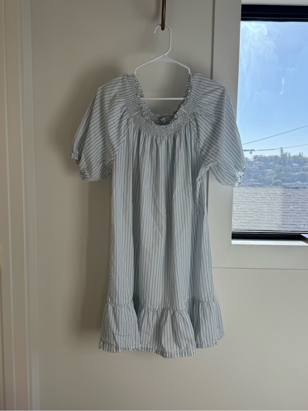 LAKE smocked strip sleeper dress